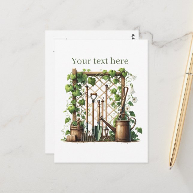 Cute gardening lovers customisable  postcard (Front/Back In Situ)