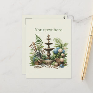 Cute gardening lovers customisable postcard
