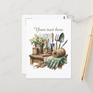 Cute gardening lovers customisable  postcard