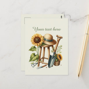 Cute gardening lovers customisable  postcard
