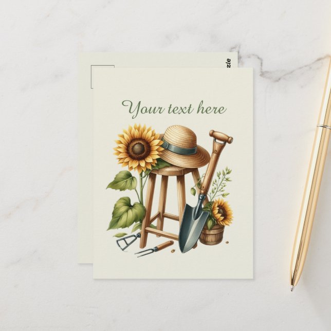 Cute gardening lovers customisable  postcard (Front/Back In Situ)