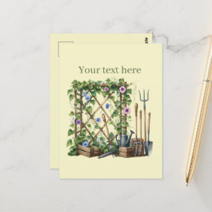 Cute gardening lovers customisable postcard
