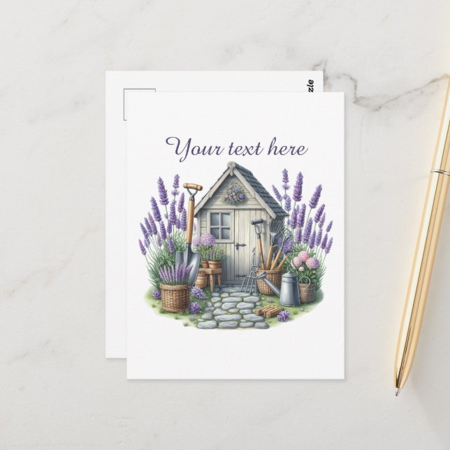 Cute gardening lovers customisable  postcard (Front/Back In Situ)