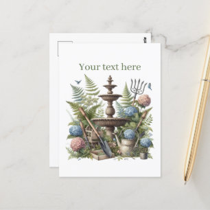 Cute gardening lovers customisable  postcard