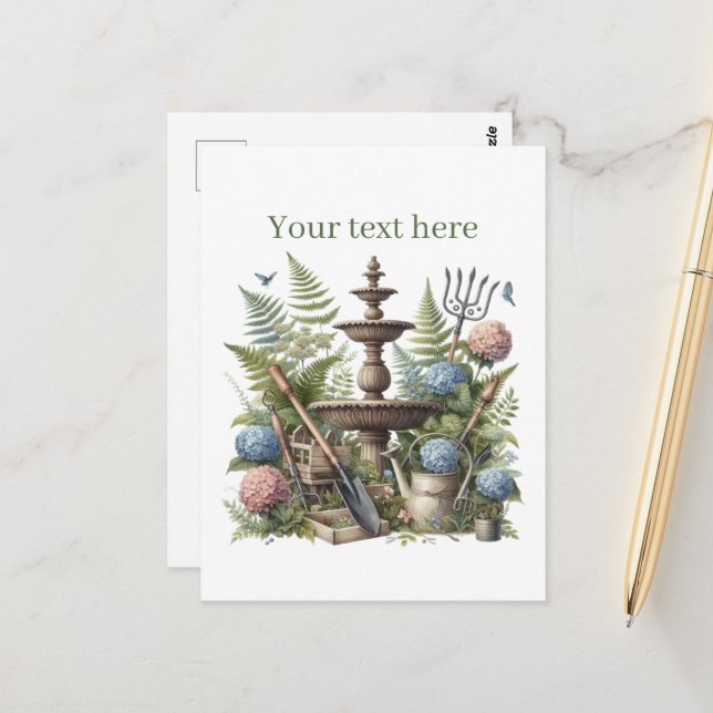 Cute gardening lovers customisable  postcard (Front/Back In Situ)