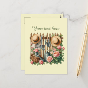 Cute gardening lovers customisable  postcard