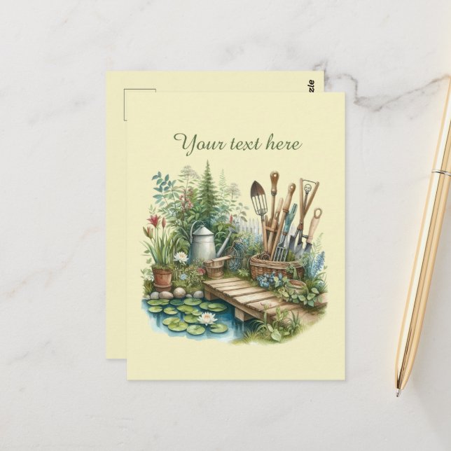 Cute gardening lovers customisable  postcard (Front/Back In Situ)