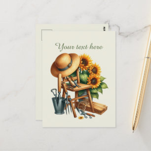 Cute gardening lovers customisable postcard