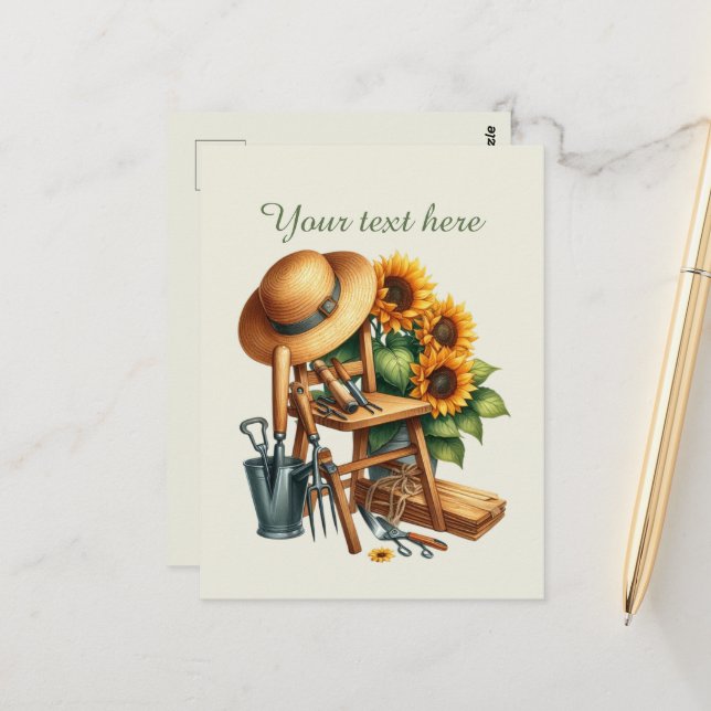 Cute gardening lovers customisable  postcard (Front/Back In Situ)