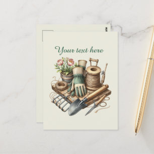 Cute gardening lovers customisable  postcard