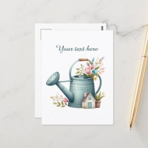 Cute gardening lovers customisable postcard