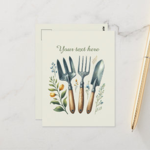 Cute gardening lovers customisable  postcard