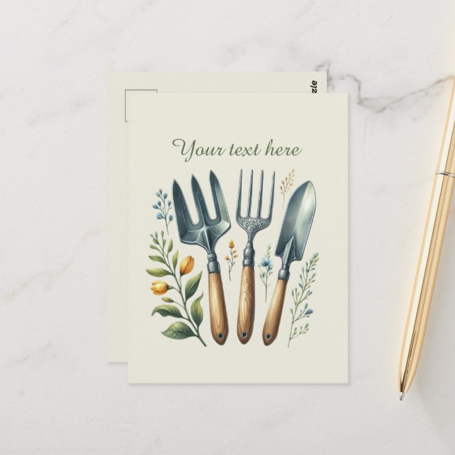 Cute gardening lovers customisable  postcard (Front/Back In Situ)