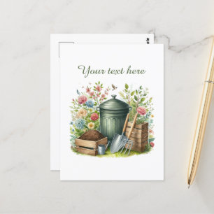 Cute gardening lovers customizable postcard