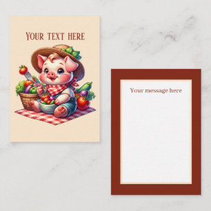 Cute Gardening pig lovers add text  Card