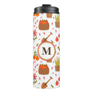 Cute Gardening Tools and Plants Seamless Pattern Thermal Tumbler