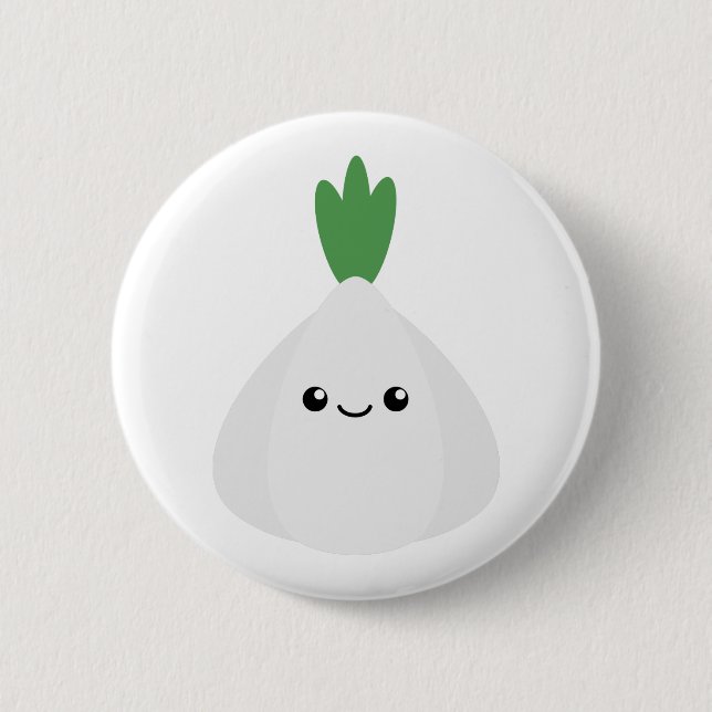 Cute Garlic 6 Cm Round Badge (Front)