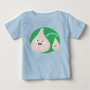 Cute garlic cartoon vegetable illustration baby T-Shirt