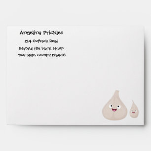 Cute garlic cartoon vegetable illustration envelope