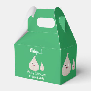 Cute garlic cartoon vegetable illustration favour box