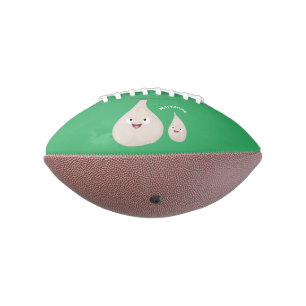 Cute garlic cartoon vegetable illustration football
