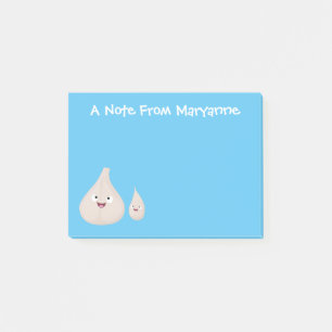 Cute garlic cartoon vegetable illustration post-it notes
