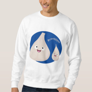 Cute garlic cartoon vegetable illustration sweatshirt