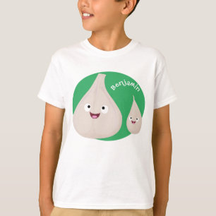 Cute garlic cartoon vegetable illustration T-Shirt