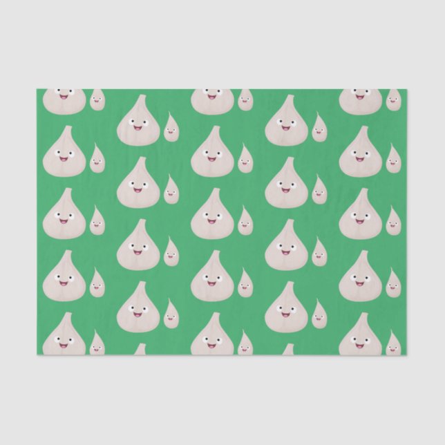 Cute garlic cartoon vegetable illustration tissue paper (Front)