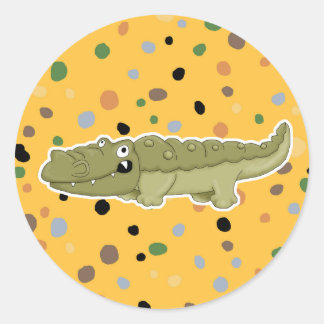 cute gator classic round sticker
