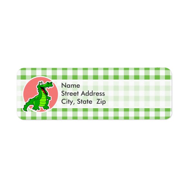 Cute Gator; Green Gingham (Front)
