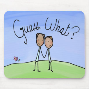 Cute Gay Couple Guess What Mouse Pad