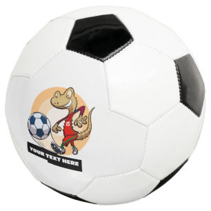 Cute Gecko Add Your Text Soccer Player Cartoon Ball