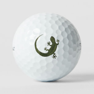 Cute gecko illustration golf balls