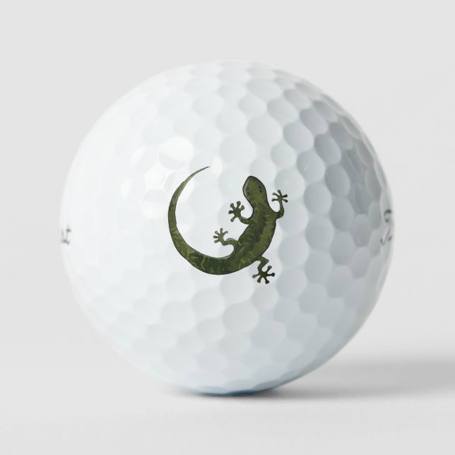 Cute gecko illustration golf balls (Front)