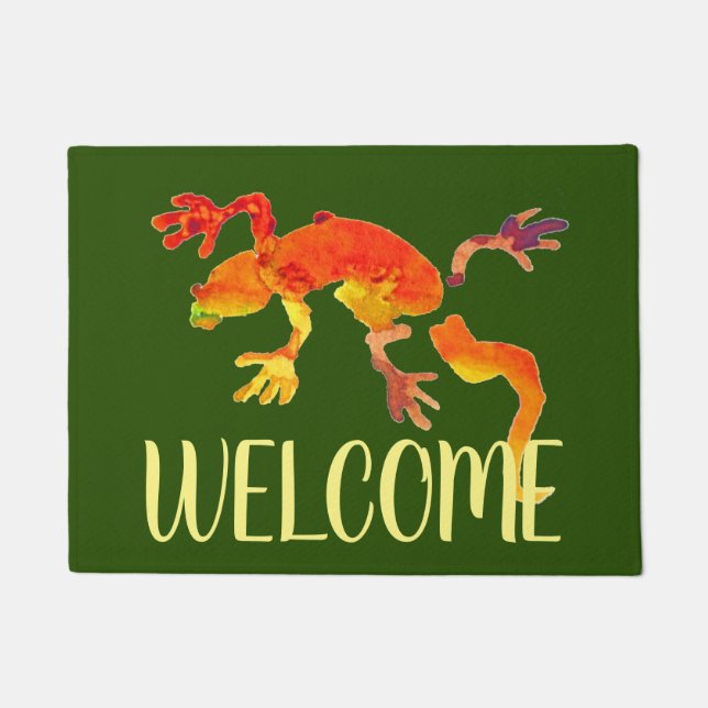 Cute gecko lizard welcome mat (Front)