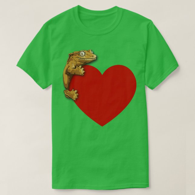 Cute Gecko Love T-Shirt (Design Front)