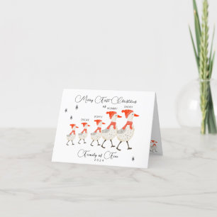 Cute Geese Family of Five First Christmas Holiday Card