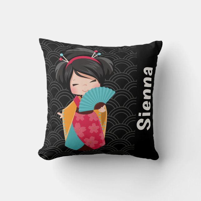 Cute Geisha * choose your background colour Cushion (Front)