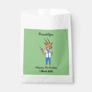 Cute Gemsbok antelope doctor cartoon Favour Bags
