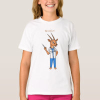 Cute Gemsbok antelope doctor cartoon