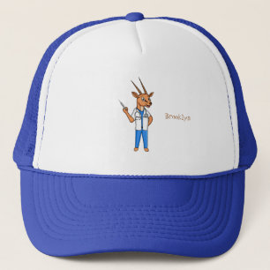 Cute Gemsbok antelope doctor cartoon Trucker Hat