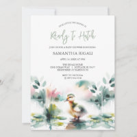 Cute Gender Neutral Baby Shower Watercolor Duck 