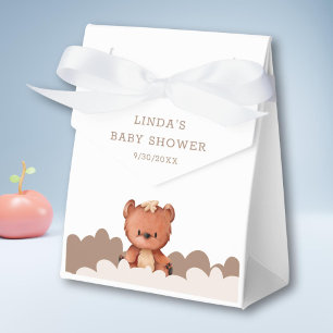Cute Gender Neutral Boho Bear Baby Shower Favour Box