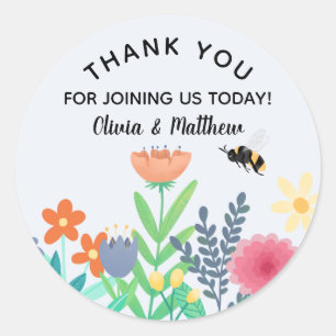 Cute Gender Neutral Bumblebee Bee Baby Shower Classic Round Sticker