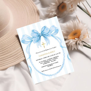 Cute Gender Neutral Coquette Baptism Invitation