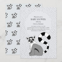 Cute Gender Neutral Jungle Lemur Name Baby Shower