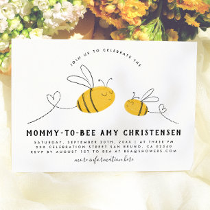 Cute Gender Neutral Mummy To Bee Baby Shower Invitation