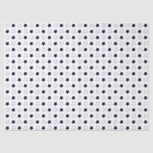 Cute Gender Neutral Pattern White & Black Star Tissue Paper