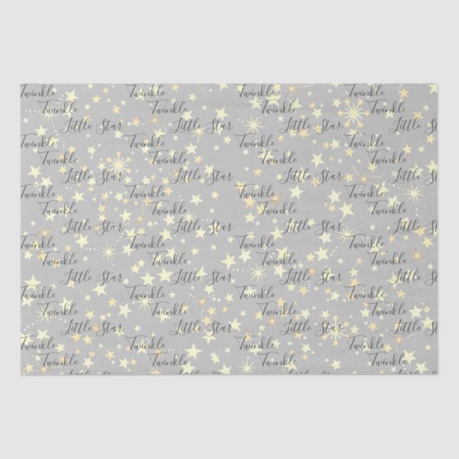 Cute Gender Neutral Twinkle Twinkle Little Star Tissue Paper (Front)